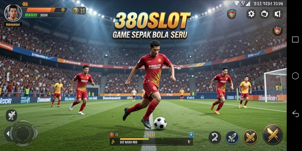 Tangkapan layar utama gameplay 380SLOT menampilkan aksi sepak bola yang mendebarkan.