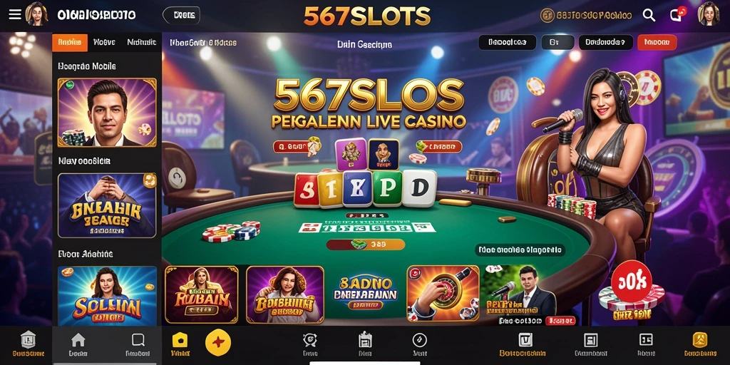 Tampilan gameplay menarik dari 567SLOTS di Live Casino.