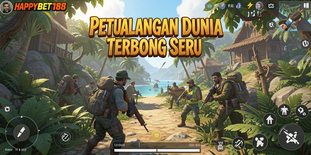 Screenshot utama menampilkan petualangan seru di dunia terbuka.