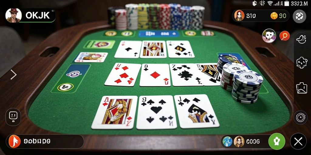 Tampilan screenshot OKJK menampilkan gameplay menarik Gaple yang seru.
