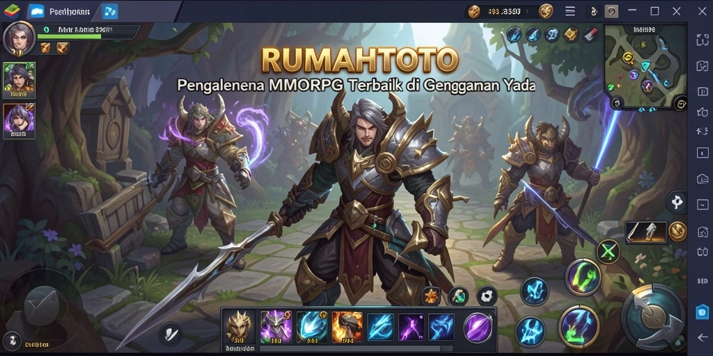 Tangkapan layar menunjukkan aksi seru dalam permainan MMORPG RUMAHTOTO.
