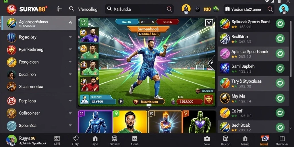 Tampilan gameplay menarik dari aplikasi Sportsbook SURYA88.