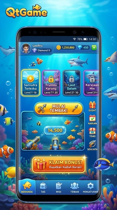 Tampilan antarmuka qtgame yang sederhana dan elegan.